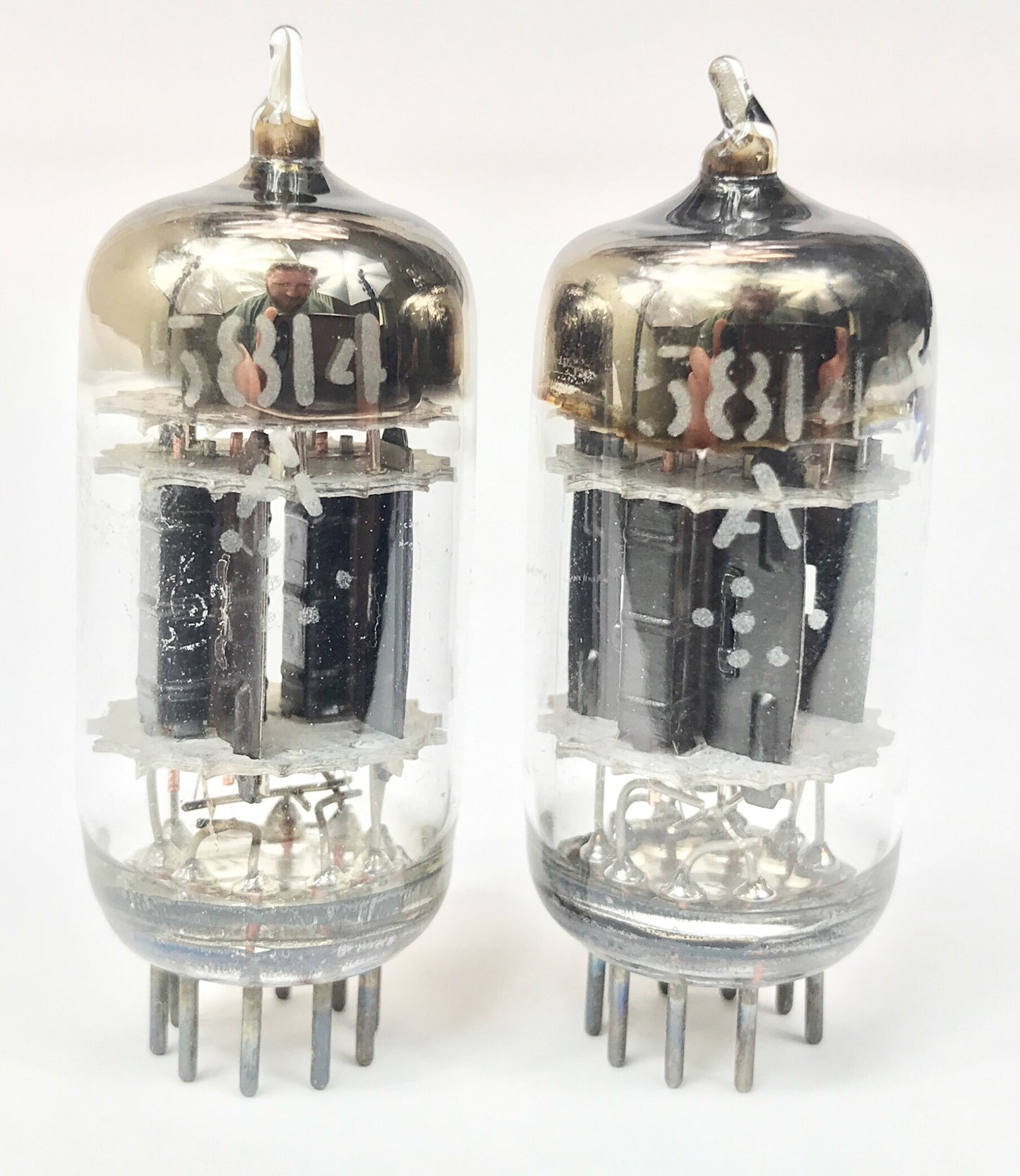 GE 5814A / 12AU7 Triple Mica Black Plate Balanced and Matched Vacuum Tubes