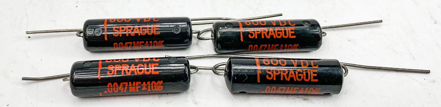 Sprague 0.0047 uf 600 VDC Black Beauty Capacitors 4x NOS