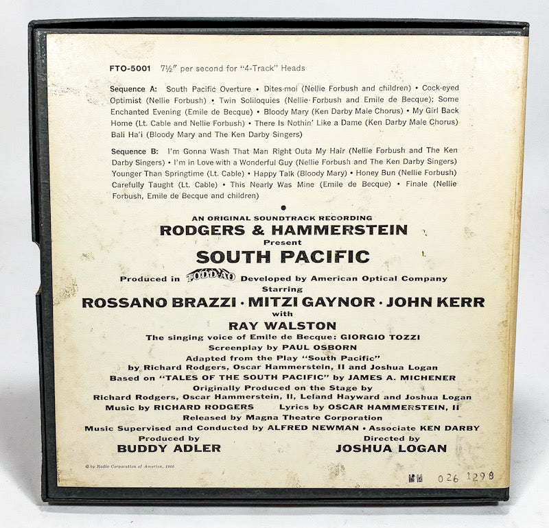 South Pacific by Rodgers & Hammerstein Reel to Reel Tape 7 1/2 IPS RCA