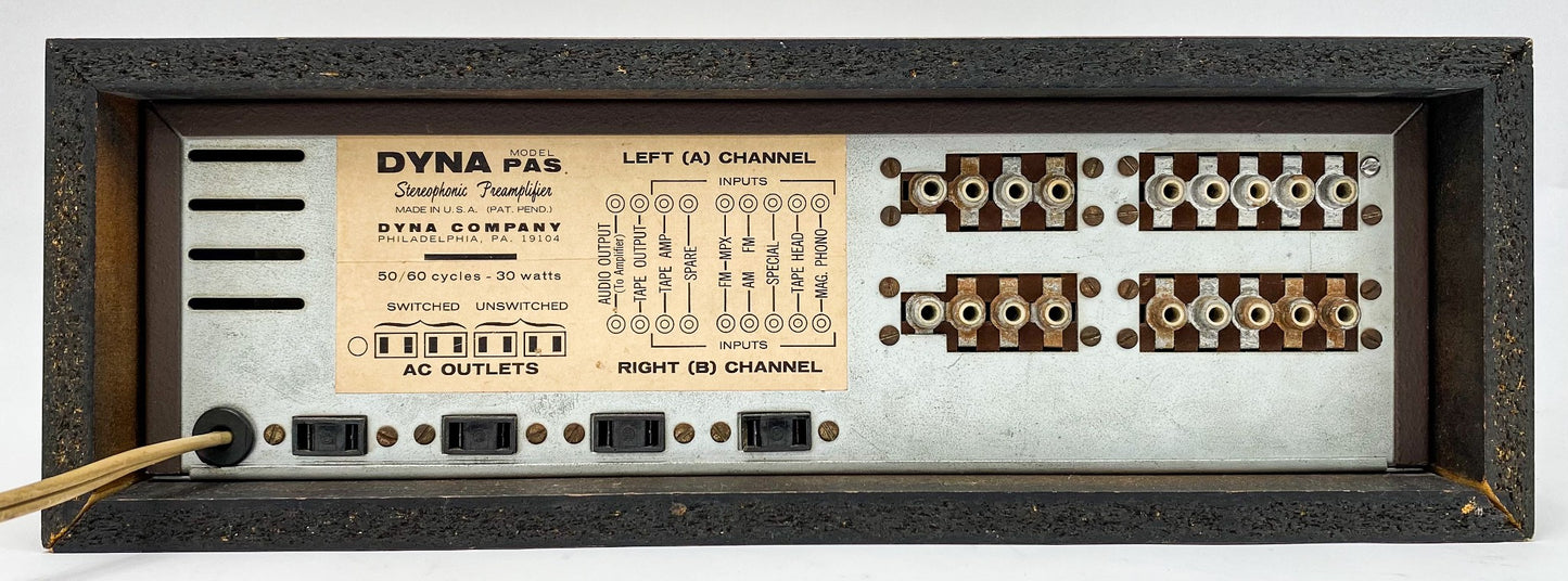 Dynaco PAS-3X Stereo Vacuum Tube Preamplifier w/ Wood Cabinet