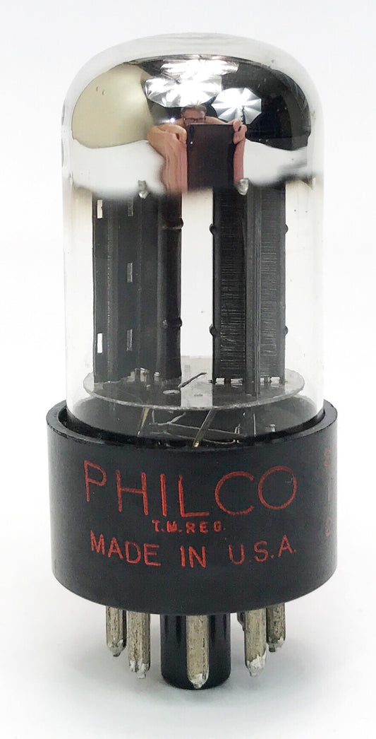 Sylvania / Philco 6SN7GTB Black Plate D Getter Chrome Top Balanced Vacuum Tube