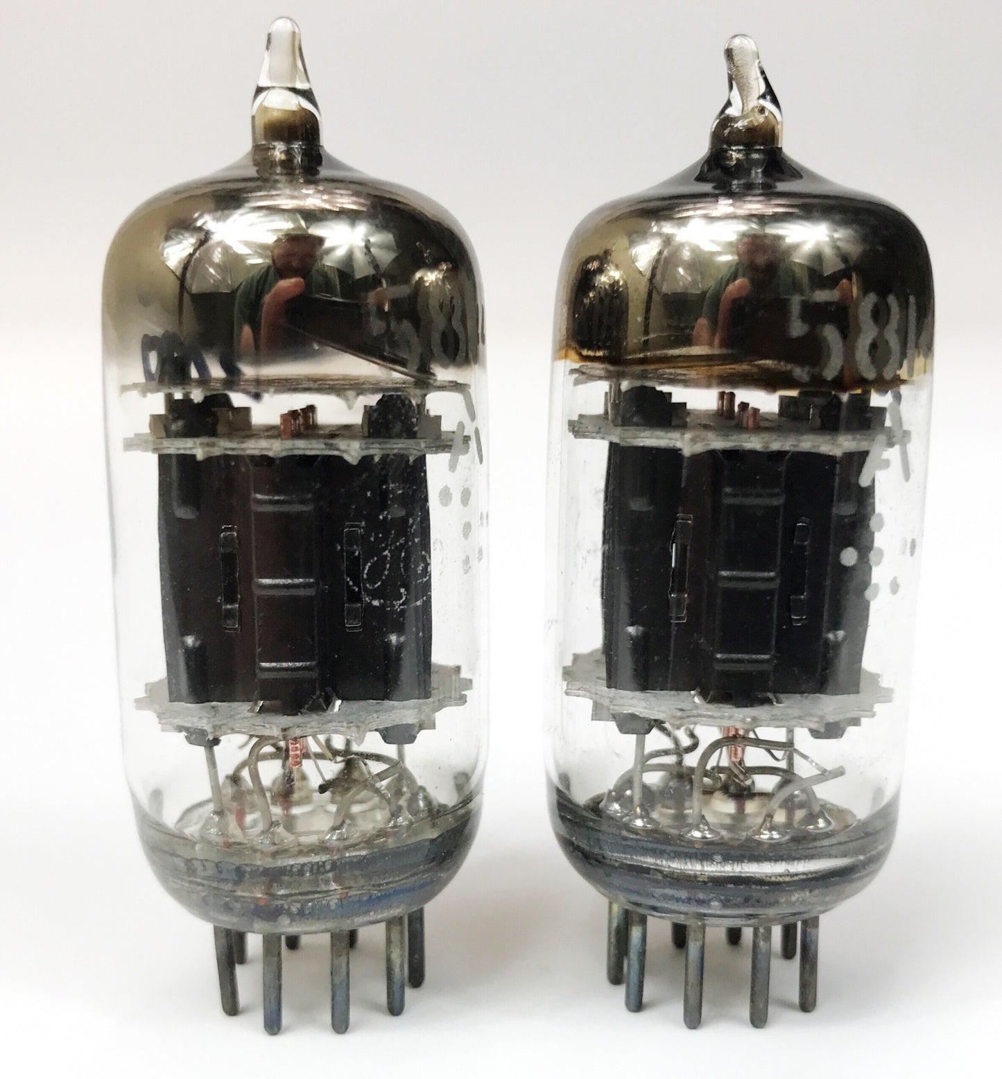 GE 5814A / 12AU7 Triple Mica Black Plate Balanced and Matched Vacuum Tubes