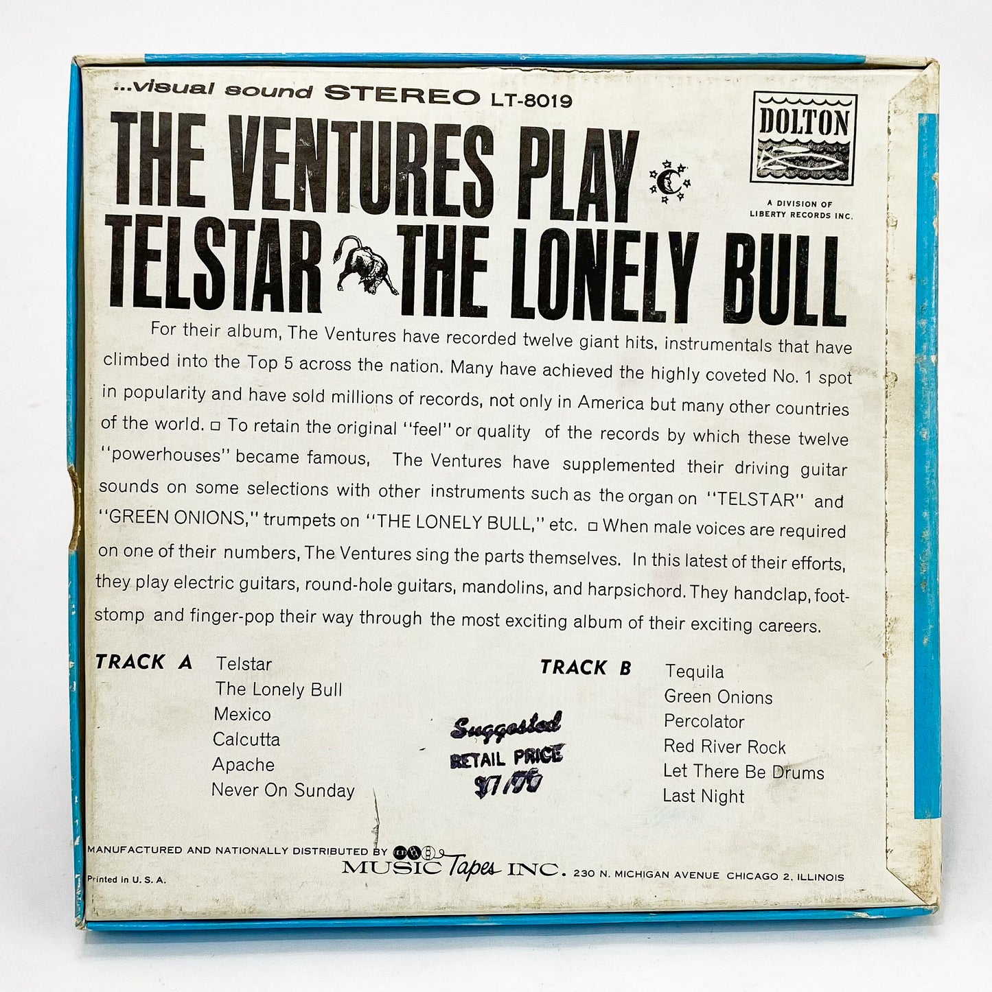 The Ventures Play Telestar Reel to Reel Tape 7 1/2 IPS Dolton