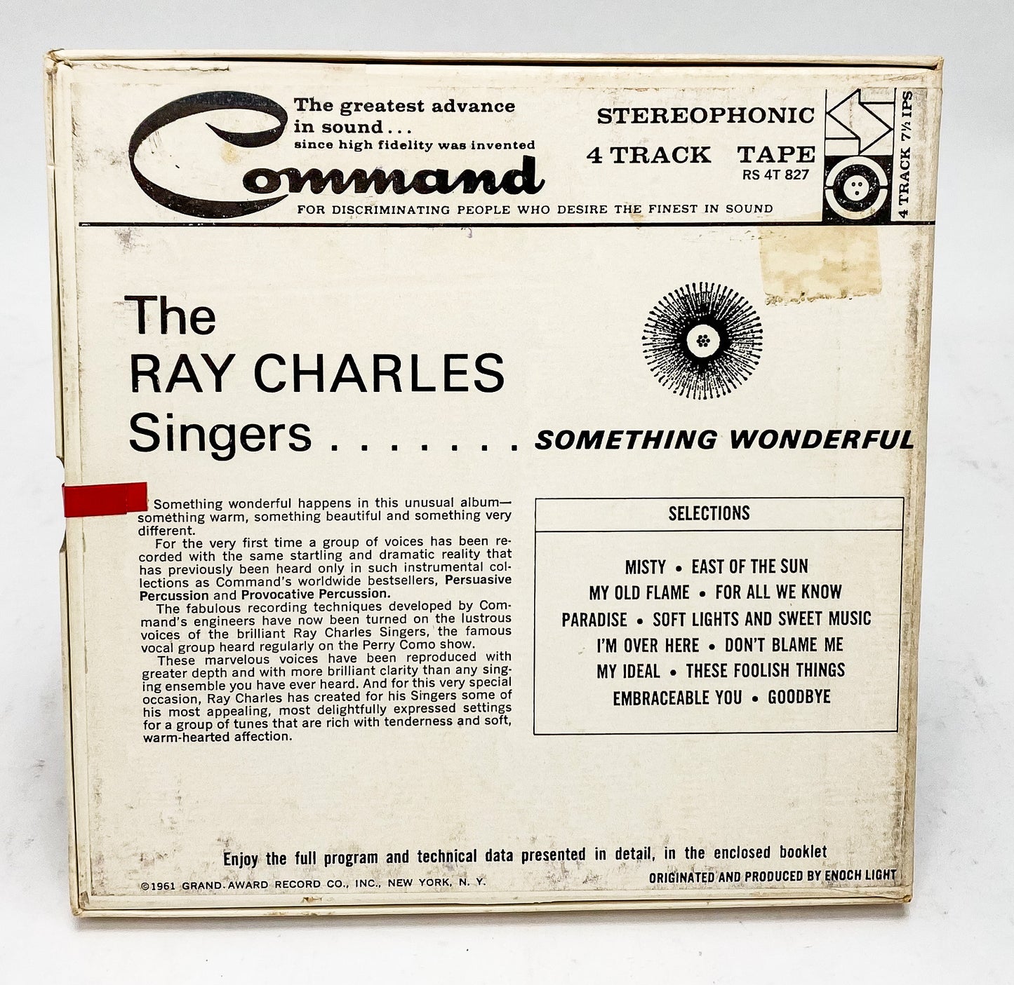 Something Wonderful The Ray Charles Singers Reel to Reel Tape 7 1/2 IPS Command