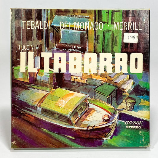 Puccini Il Tabarro Tebaldi Del Monaco Merrill Reel to Reel Tape 7 1/2 IPS London