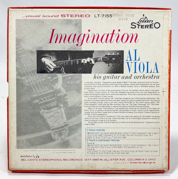 Imagination Al Viola His Guitar And Orchestra Reel to Reel Tape 7.5 IPS Liberty