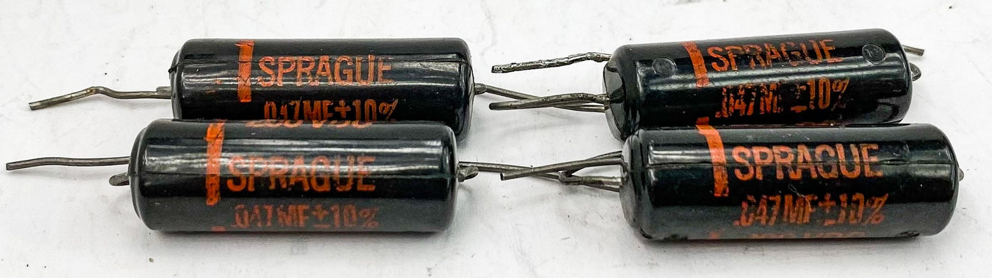 Sprague 0.047 uf 200 VDC Black Beauty Capacitors 4x NOS