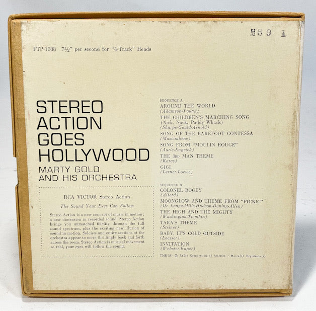 Stereo Action Goes Hollywood by Marty Gold Reel to Reel Tape 7 1/2 IPS RCA