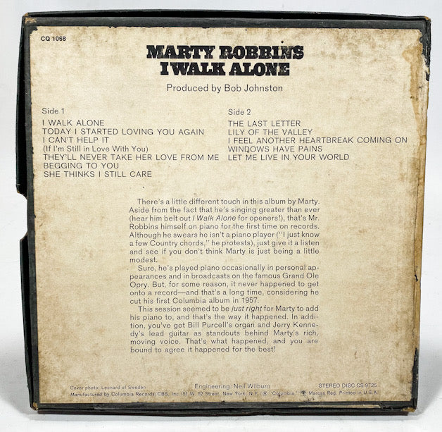 I Walk Alone by Marty Robbins Reel to Reel Tape 7 1/2 IPS Columbia