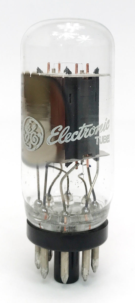 GE 6SN7GTB Grey Plate Side O Getter Coin Base Balanced Vacuum Tube