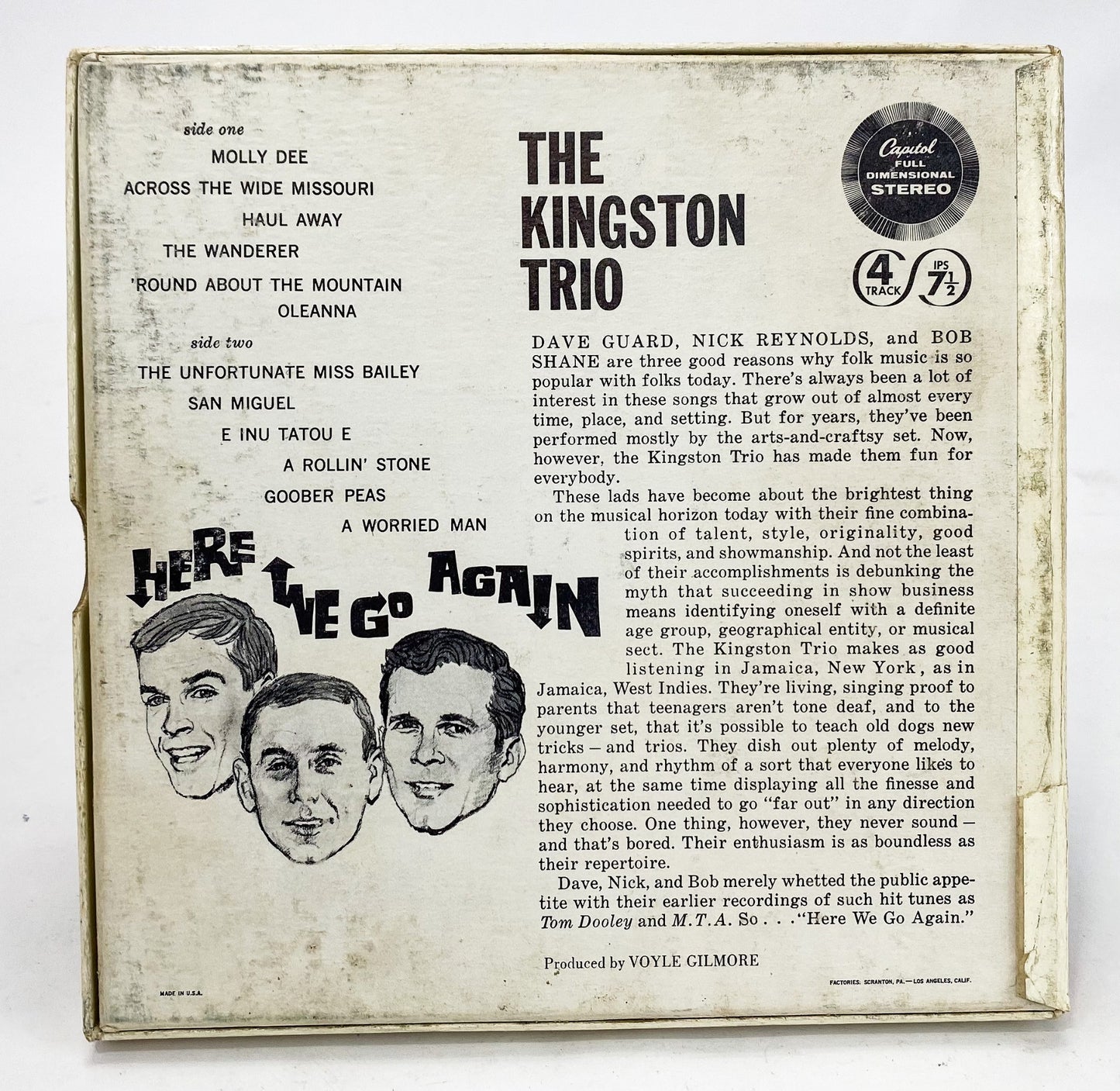 The Kingston Trio Here We Go Again! Reel to Reel Tape 7 1/2 IPS Capitol