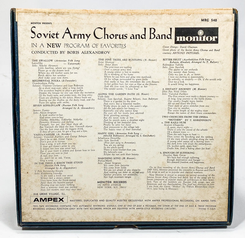 A New Program Of Favorites by The Soviet Army Chorus & Band Reel Tape Monitor