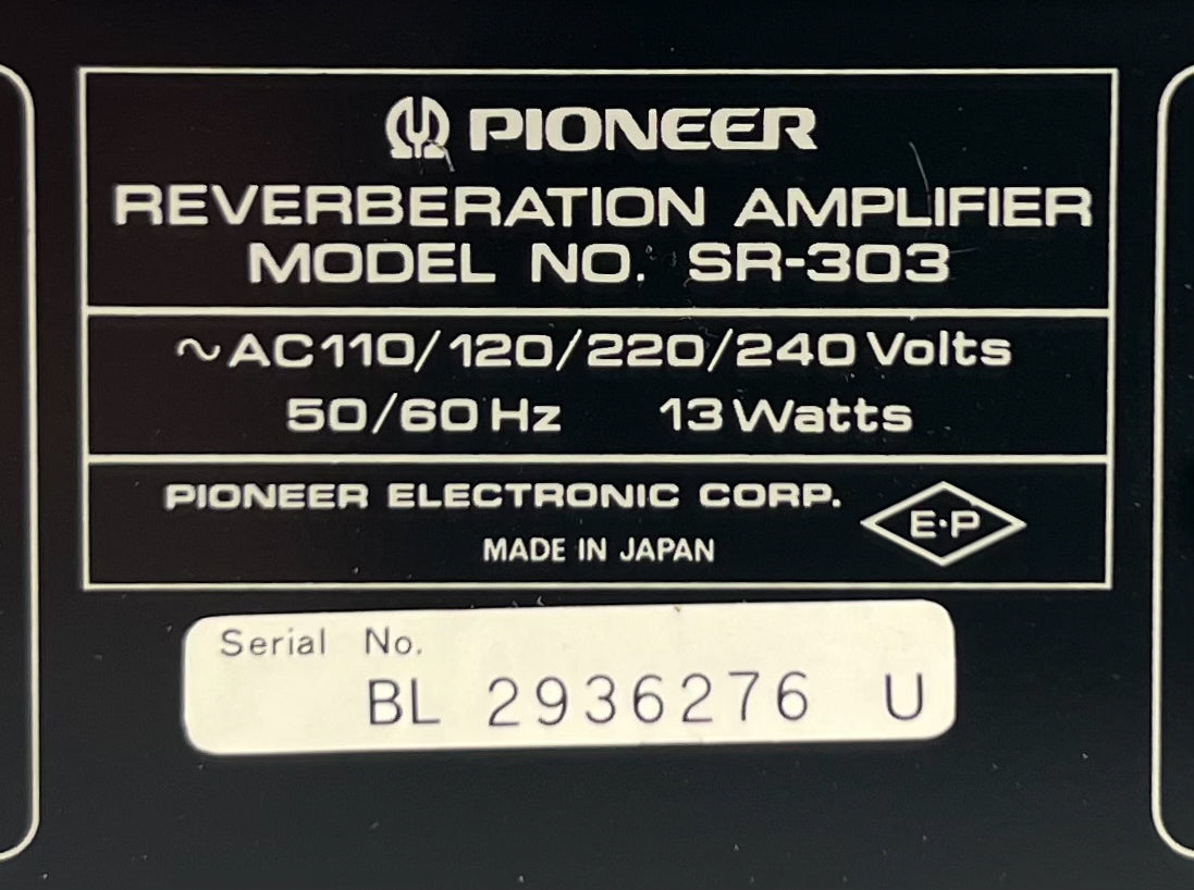 Pioneer SR-303 Reverberation Amplifier