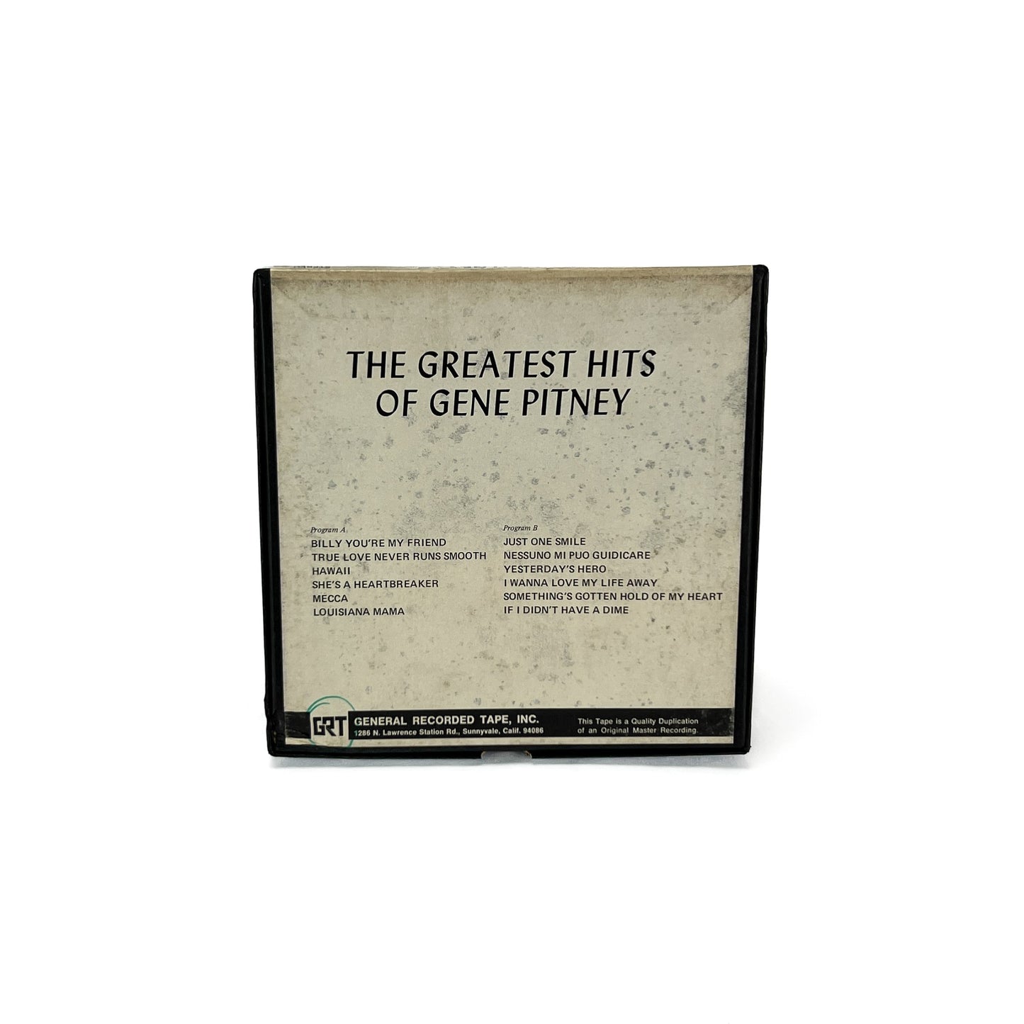 The Greatest Hits Of Gene Pitney Reel to Reel Tape 3 3/4 IPS Musicor