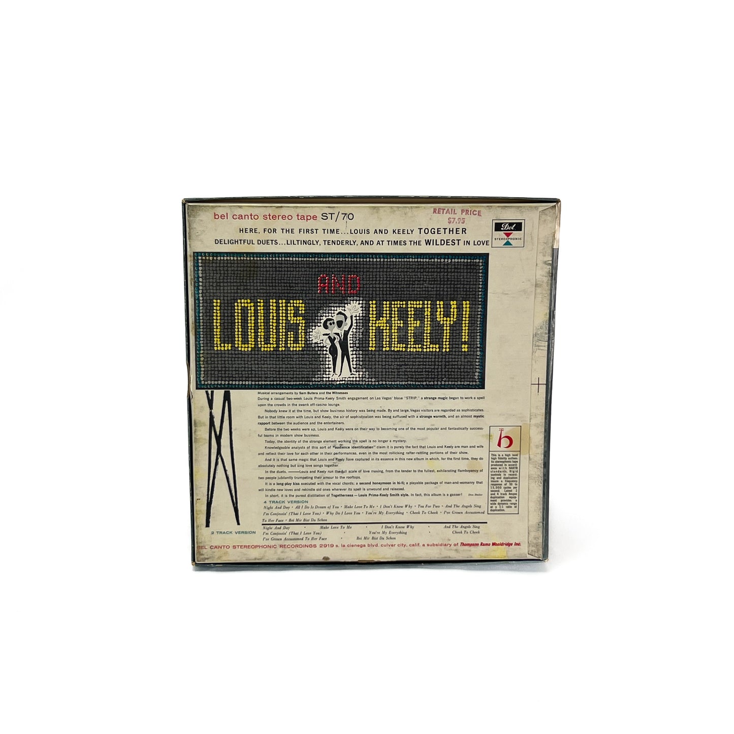 Louis And Keely Reel to Reel Tape 7 1/2 IPS Bel Canto