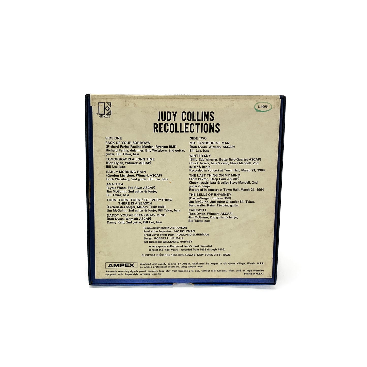 Recollections by Judy Collins Reel to Reel Tape 7 1/2 IPS Elektra